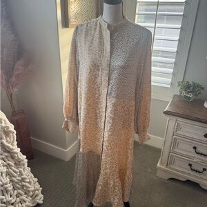 Ted Baker London Mixed-Print Maxi Shirt Dress Size 3 (us 6/8)